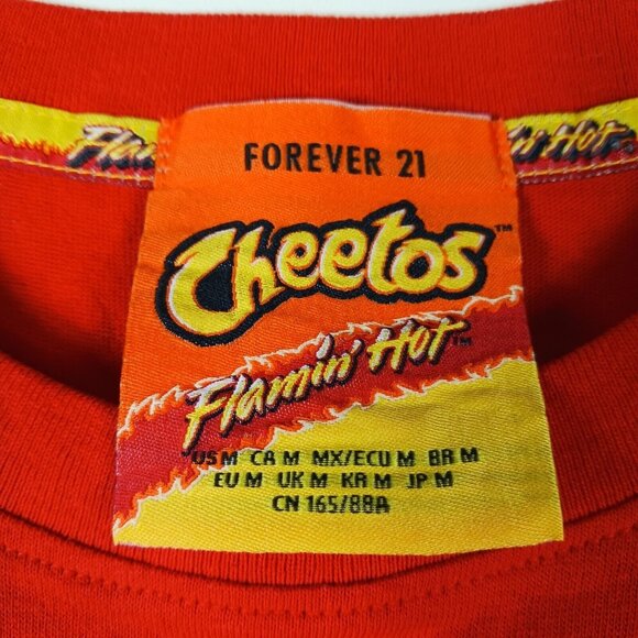 Forever 21 x Cheetos Flamin Hot Rhinestone Crop Top M - Picture 2 of 5